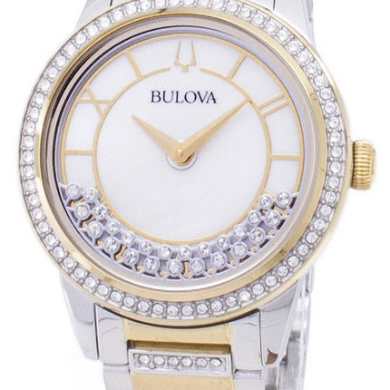 Bulova Crystal Drehkreuz 98 L 245 Quarz Diamant Akzenten Damenuhr