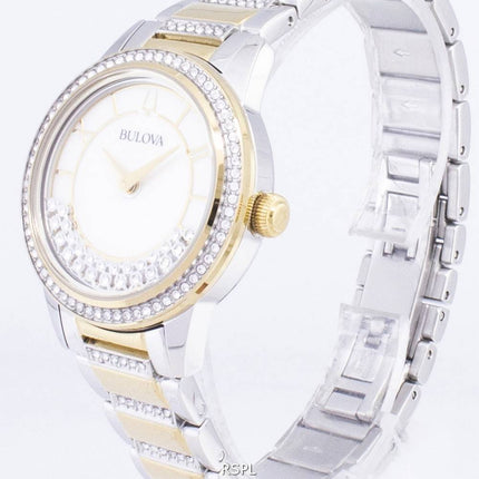 Bulova Crystal Drehkreuz 98 L 245 Quarz Diamant Akzenten Damenuhr