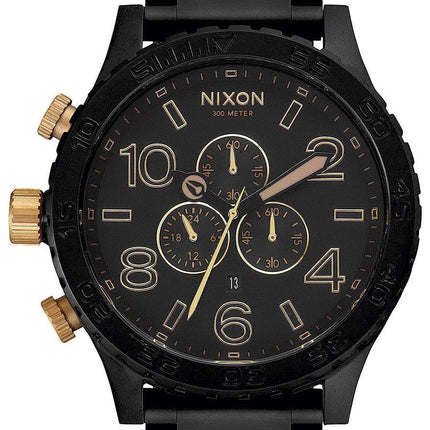 Nixon Matt schwarz Chronograph 300M A083-1041-00 Herrenuhr