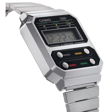 Casio Vintage Digital Edelstahl A100WE-1A A100WE-1 Herrenuhr
