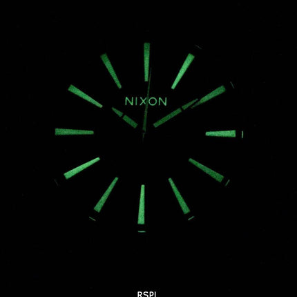 Nixon Quarz Sentry schwarzem Leder A105-005-00 Herrenuhr