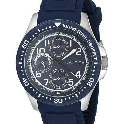 Nautica Multifunktions Quartz blaues Zifferblatt A13686G Herrenuhr