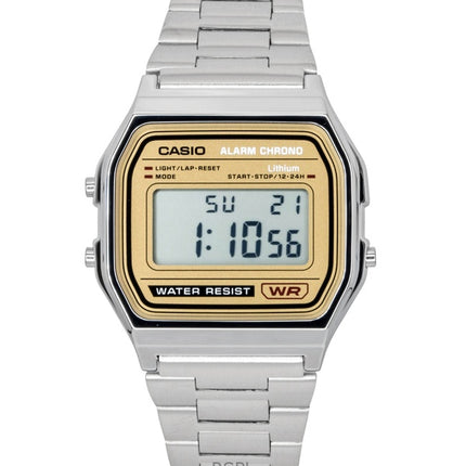 Casio Vintage Digitaluhr aus Edelstahl mit Quarzwerk, Modell A158WEA-9, Unisex