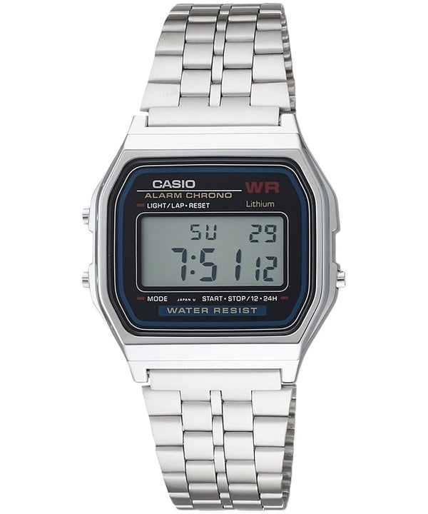 Casio Digital Alarm Chrono Edelstahl A159WA-N1DF A159WA-N1 Herrenuhr
