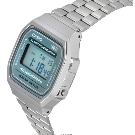Casio Vintage Digital Edelstahlarmband Quarz A168WA-3A Herrenuhr