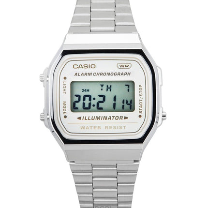 Casio Vintage Digital Edelstahlarmband Quarz A168WA-8 Unisex-Uhr