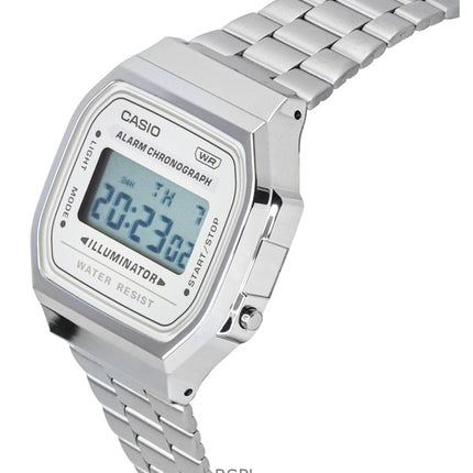 Casio Vintage Digital Edelstahlarmband Quarz A168WA-8 Unisex-Uhr