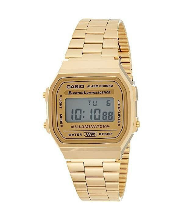 Casio Digital Alarm Chrono Edelstahl A168WG-9WDF A168WG-9W Unisex Uhr