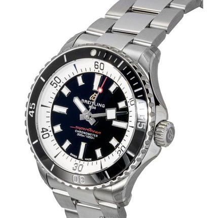 Breitling Superocean Edelstahl schwarzes Zifferblatt automatische Taucheruhr A17375211B1A1 300M Herrenuhr