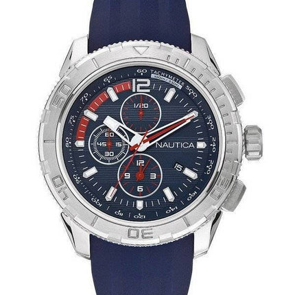 Nautica NST 101 Chronograph blau Zifferblatt Silikon A18724G Herrenuhr