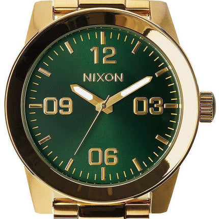 Nixon Corporal SS Gold Ton grün Sunray Dial A346-1919-00 Herrenuhr