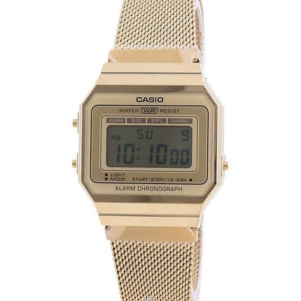 Casio Youth Vintage Gold Tone Edelstahl Digital A700WMG-9A Unisex Uhr