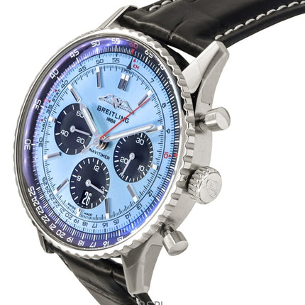 Breitling Navitimer B01 Chronograph Lederarmband Blaues Zifferblatt AB0138241C1P1 Herrenuhr