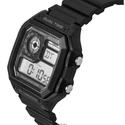 Invicta Activa Digital Polyurethan-Armband Schwarzes Zifferblatt Quarz ACW1299-001 Herrenuhr