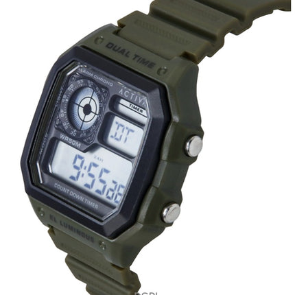 Invicta Activa Digital Grünes Polyurethanarmband Schwarzes Zifferblatt Quarz ACW1299-002 Herrenuhr