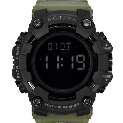 Invicta Activa Digital Army Green Polyurethane Strap Schwarzes Zifferblatt Quarz ACW1968-002 Herrenuhr