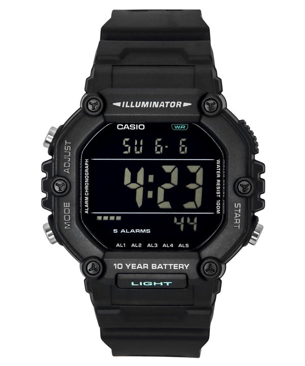 Casio Digitaluhr mit extra langem Armband, Quarzwerk, AE-1600HX-1BV, wasserdicht bis 100 m, Unisex