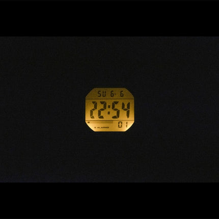 Casio Digitaluhr mit extra langem Harzarmband, Quarzwerk, AE-1600HX-3AV, wasserdicht bis 100 m, Unisex