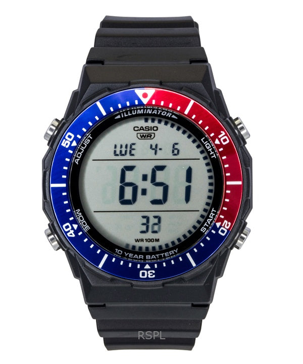 Casio Multifunktionale Digitaluhr für Herren, Harzarmband, Pepsi-Lünette, Quarzwerk, AE-1700H-1A2V, wasserdicht bis 100 m