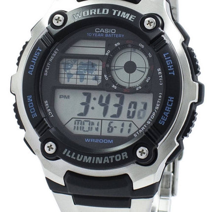 Casio Jugend Illuminator Welt Zeit digitale AE-2100WD-1AV AE2100WD-1AV Herrenuhr