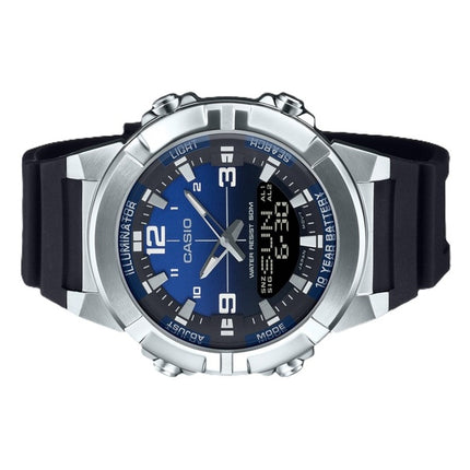 Casio Analog-Digital-Kombination Harzarmband blaues Zifferblatt Quarz AMW-870A-2AV Herrenuhr