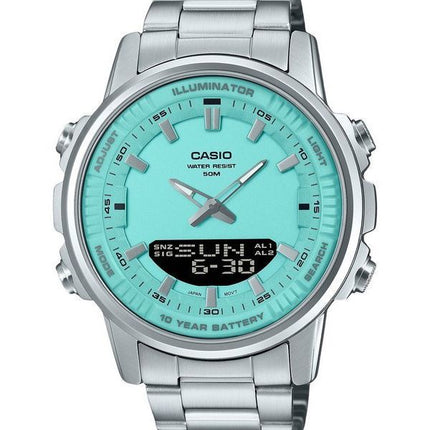 Casio Analog Digital Kombination Edelstahl Türkis Zifferblatt Quarz AMW-880D-2A2V Herrenuhr