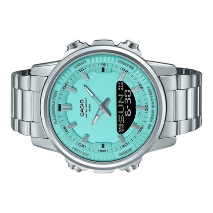 Casio Analog Digital Kombination Edelstahl Türkis Zifferblatt Quarz AMW-880D-2A2V Herrenuhr