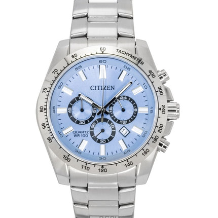 Citizen Chronograph Edelstahl Blaues Zifferblatt Quarz AN8230-59L 100M Herrenuhr
