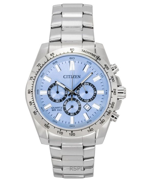 Citizen Chronograph Edelstahl Blaues Zifferblatt Quarz AN8230-59L 100M Herrenuhr