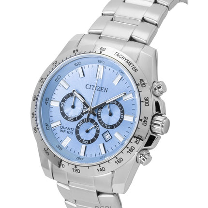 Citizen Chronograph Edelstahl Blaues Zifferblatt Quarz AN8230-59L 100M Herrenuhr