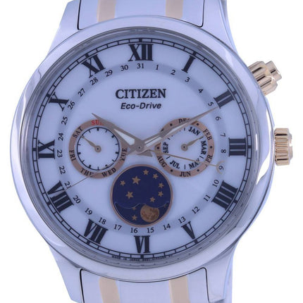 Citizen Mondphase Silbernes Zifferblatt Zweifarbiges Edelstahl-Zifferblatt Eco-Drive AP1054-80A Herrenuhr