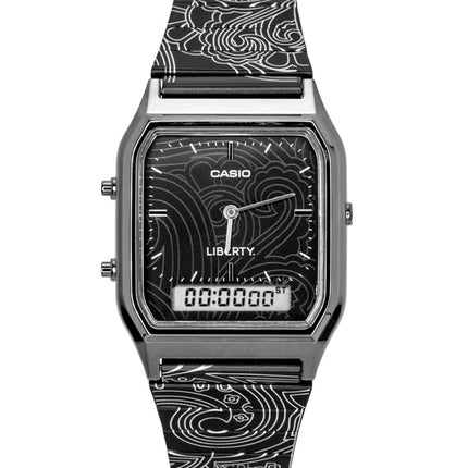 Casio Vintage Liberty Analog-Digitaluhr mit schwarzem Zifferblatt, Quarzwerk, AQ-230EBLT-1A, Unisex-Uhr