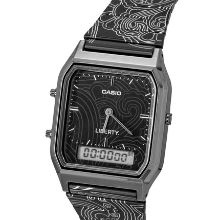 Casio Vintage Liberty Analog-Digitaluhr mit schwarzem Zifferblatt, Quarzwerk, AQ-230EBLT-1A, Unisex-Uhr