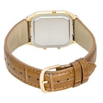 Casio Vintage Analog Digital Lederarmband Gold Zifferblatt Quarz AQ-230EGL-9A Unisex-Uhr