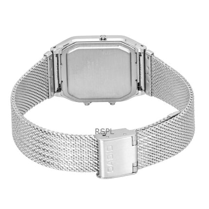 Casio Vintage Analog Digital Edelstahl-Mesh-Armband Blaues Zifferblatt Quarz AQ-230EM-2A Unisex-Uhr