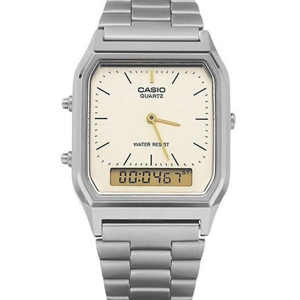 Casio Vintage Analog Digital Grau ionenbeschichtete Quarz AQ-230GG-9A Herrenuhr