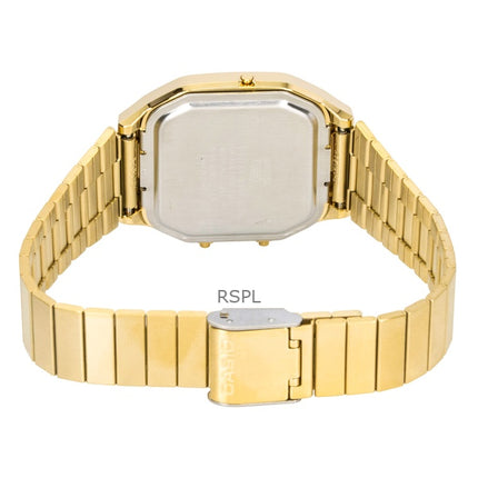 Casio Vintage Analog Digital Goldfarbene Edelstahl Gold Zifferblatt Quarz AQ-240EG-9A Unisex-Uhr