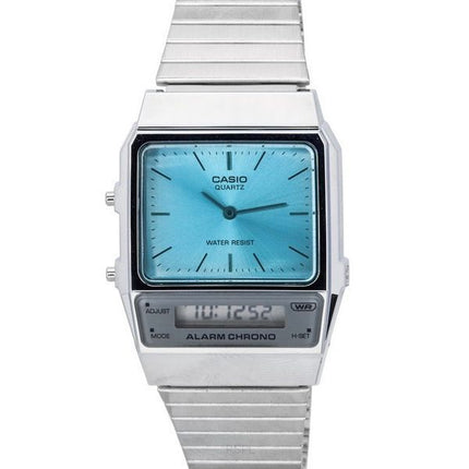 Casio Vintage Analog Digital Edelstahl Armband Quarz AQ-800EC-2A AQ800EC-2 Unisex Uhr