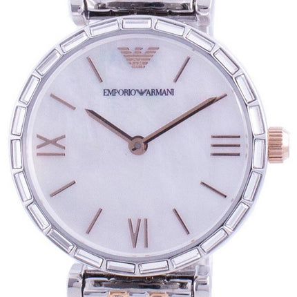 Emporio Armani Gianni T-Bar Perlmutt Zifferblatt Quarz AR11290 Damenuhr
