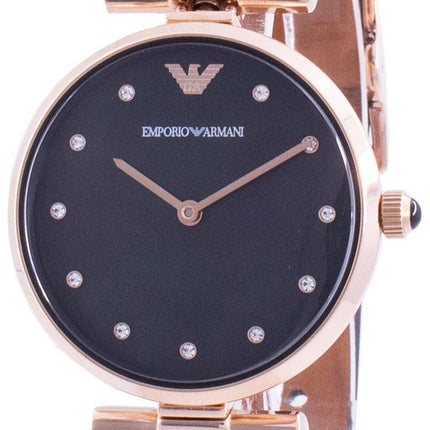 Emporio Armani Gianni T-Bar Schwarzes Zifferblatt Quarz AR11296 Damenuhr