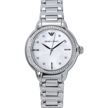 Emporio Armani Edelstahl Perlmutt Zifferblatt Quarz AR11596 Damenuhr