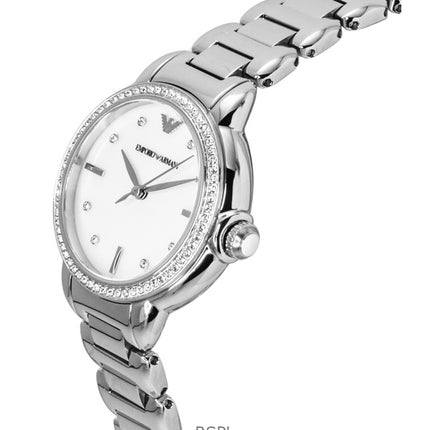 Emporio Armani Edelstahl Perlmutt Zifferblatt Quarz AR11596 Damenuhr