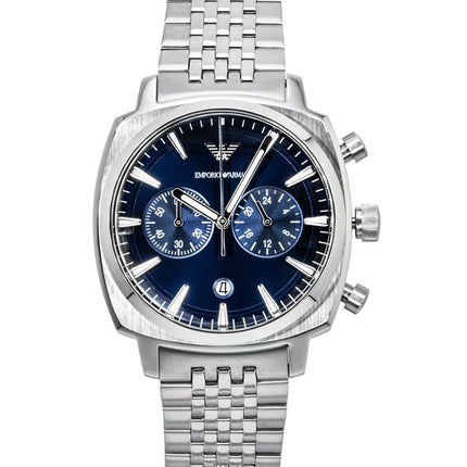 Emporio Armani Chronograph Edelstahl Blaues Zifferblatt Quarz AR11688 Herrenuhr
