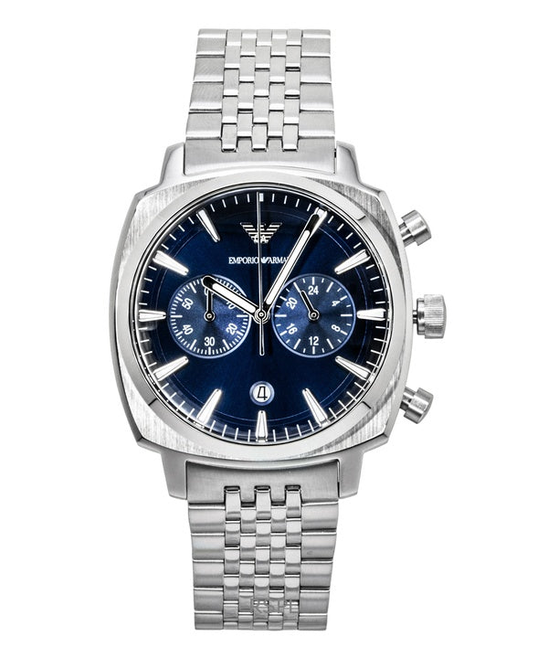 Emporio Armani Chronograph Edelstahl Blaues Zifferblatt Quarz AR11688 Herrenuhr