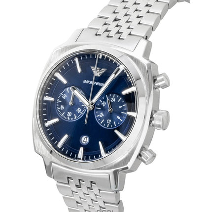Emporio Armani Chronograph Edelstahl Blaues Zifferblatt Quarz AR11688 Herrenuhr