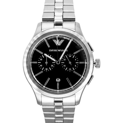 Emporio Armani Chronograph Edelstahl Schwarzes Zifferblatt Quarz AR11691 Herrenuhr