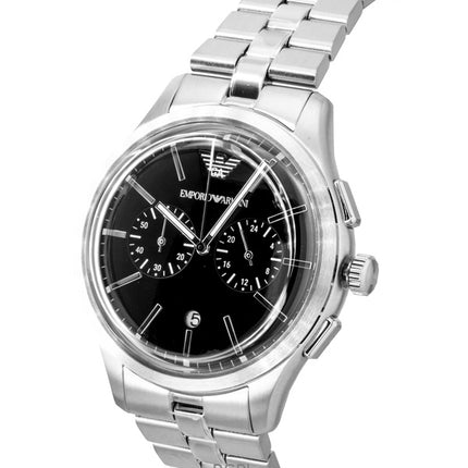 Emporio Armani Chronograph Edelstahl Schwarzes Zifferblatt Quarz AR11691 Herrenuhr