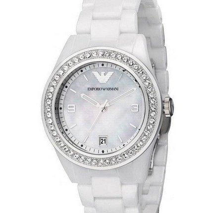 Emporio Armani Ceramica Swarovski Kristallen AR1426 Damenuhr