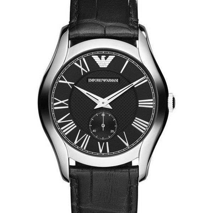 Emporio Armani klassisches schwarzes Zifferblatt schwarz Leder AR1708 Herrenuhr
