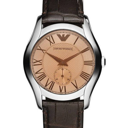 Emporio Armani klassische Amber Zifferblatt braun Leder AR1709 Herrenuhr